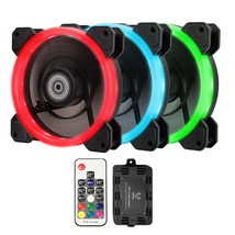 3 Pack 120 mm RGB Quiet Computer Case PC Cooling Fan LED With Remote Control - £16.83 GBP