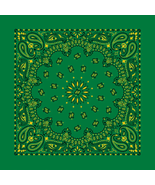 Kelly Green/Yellow 22&quot; x 22&quot; Paisley Print Bandana - $11.78 CAD