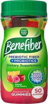 Benefiber Prebiotic Fiber Supplement Gummies with Probiotics for Digestive Healt - £37.57 GBP