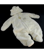 Classic Pooh Bear Baby Bunting Plush Snowsuit w/Ears Disney Ivory Cream ... - £11.29 GBP