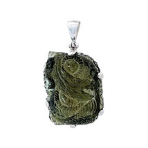 Starborn Carved Dragon Moldavite Pendant Necklace (20&quot;) Green - £616.32 GBP