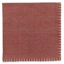 Chambray Hem Stitch Edge Fabric Napkins Russet Set of 4 Country Rustic Cabin - £16.84 GBP