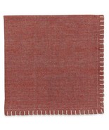 Chambray Hem Stitch Edge Fabric Napkins Russet Set of 4 Country Rustic C... - £16.88 GBP