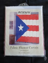 Nip Benson Red White Blue Flag 100% Polyester Shower Curtain - 70&quot; X 72&quot; - £11.94 GBP