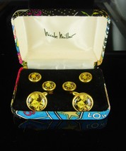 Nicole Miller Wedding cufflinks Vintage Tuxedo studs Original box  gambler poker - £254.98 GBP