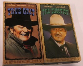 John Wayne VHS Tape Lot of 2 True Grit &amp; The Shootist Jimmy Stewart S1A - $7.91