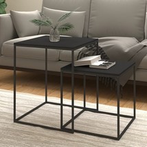  Coffee Table Set Set of 2 Black Engineered wood, Iron 2 pcs - €109,39 EUR