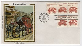 08/19/1982 FDI with 5 1890s Stagecoach 4c Stamps Milwaukee, WI - £1.57 GBP