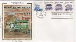 08/19/1983 FDI, 3 1880s Omnibus and 1 1917 Electric Auto Stamps Arlingto... - £1.57 GBP