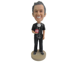 Custom Bobblehead Male Dentist Showing False Teeth - Careers &amp; Professionals Den - £71.14 GBP