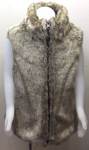 GAP Kid Girl Fur Vest Reversible Faux Hair / Nylon Brown 8 M Outerwear Winter - £21.49 GBP