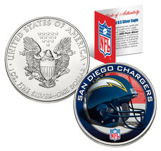 SAN DIEGO CHARGERS 1 Oz American Silver Eagle $1 US Coin Colorized NFL L... - $84.11