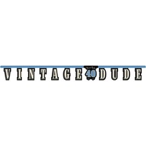Vintage Dude 40th Birthday Jointed Banner 7&quot; x 8&#39; Paper The Man Myth Legend - $11.35