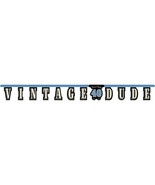Vintage Dude 40th Birthday Jointed Banner 7&quot; x 8&#39; Paper The Man Myth Legend - £9.09 GBP