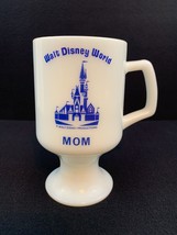 PERFECT! Walt Disney World Mom Mug Tall White Milk Glass Castle Footed Cup - £7.87 GBP