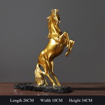 Golden Statue Resin Horse Sculpture Handicraft Decoration Desktop Furnishings Ho - £72.17 GBP