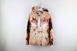 Adidas Womens Size Small Spell Out Acid Wash Big Logo Trefoil Hoodie Sweatshirt - £39.43 GBP