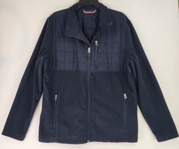 Free Country Jacket Mens Large Navy Blue Full Zip Quilted Dadcore Outdoo... - £22.14 GBP