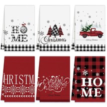 Sets Of 6 Christmas Kitchen Towels And Dishcloths Xmas Tree Holiday Truc... - £23.58 GBP