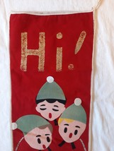 Vintage Giant 36&quot; Christmas Stocking Felt Applique Choir Boys Noel  - £36.95 GBP