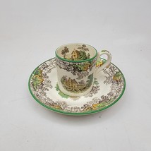 Vintage Copeland Spode Byron Small Coffee Demitasse Cup With Saucer Multicolor - £21.93 GBP
