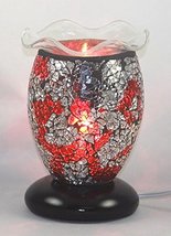 The Gel Candle Company Cracked Glass Red Silver Black Mosaic Dimmable Fr... - $24.20
