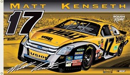 Matt Kenseth #17, DeWalt Ford Fusion 3&#39; x 5&#39; Racing Flag, 2 Sided  - £15.98 GBP
