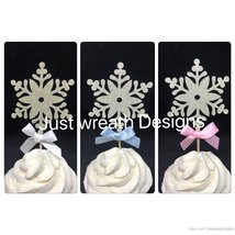 Snowflake cupcake toppers, snowflake party, snowflake topper, christmas ... - $140.48 MXN
