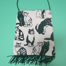 Black &amp; White Cats Tapestry Fabric Purse (BN-PUR101) - £11.97 GBP