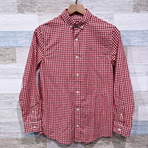 Vineyard Vines Rockridge Whale Shirt Red White Gingham Preppy Cotton Boy... - $49.49