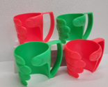 4 Vintage 7-Eleven Red Green Plastic Hand Cup Holder Drink Slurpee Adver... - $63.05