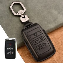 Leather for   Range   Evoque Velar Discovery 5 Remote Car Key Case Cover Keyfob  - £88.45 GBP