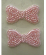 Vintage Pink Bows Sequin Applique Sew-On Sequined Patch Set  NIP  - £7.16 GBP