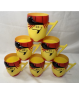 6 - 1968 Lefty Lemon Pillsbury FUNNY FACE Drink Plastic Mug Cup Promos - $1,089.29 MXN