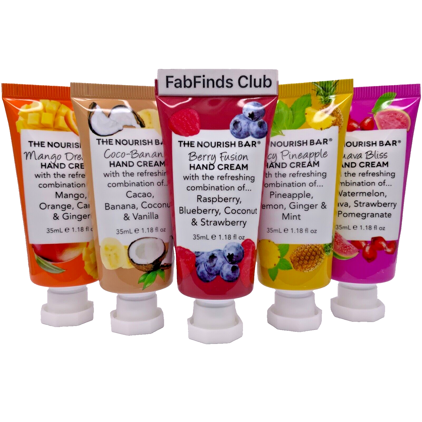 The Nourish Bar Hand Cream 5pc Set Sealed 5.90oz (5x1.18) Berry,Mango,Pi... - $19.79