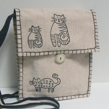 Whimsical Cats Shoulder Cross Body Bag – Cream (BN-PUR102) - £15.73 GBP