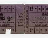 Pair of Connected Lammas Park Tennis Hourly Tickets 1950&#39;s London England  - £14.28 GBP