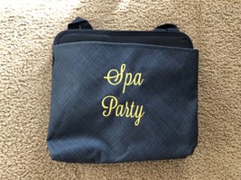 Thirty One ~Retired~ OH SNAP POCKET in Navy w/ Yellow Writing Spa Party - £9.74 GBP
