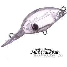 30PCS 5cm 3g Rattle  Mini Crankbait Unpainted Artificial Bait Blank Fish... - $14.49