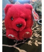 Vintage 1998 Swibco Puffkins Kisses the Valentine&#39;s Day Red Plush Bear L... - $41.62 CAD