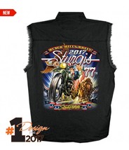 Official 2017 Sturgis Motorcycle Rally #1 Design Uncle Sam Racer Mens Black Slee - £30.03 GBP