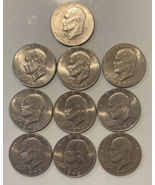 Lot of 10 Eisenhower Dollars. - $24.10