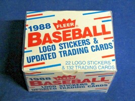 1988 Fleer 22 Logo Stickers and 132 Updated Trading Cards Factory Sealed - £10.38 GBP