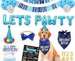 Dog Birthday Party Supplies, Dog Birthday Decorations Boy, Lets Pa Ballo... - $34.19
