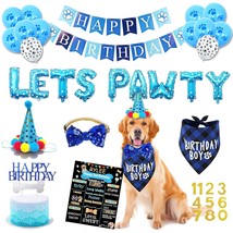 Dog Birthday Party Supplies, Dog Birthday Decorations Boy, Lets Pa Balloons Bann - £28.76 GBP