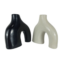 Ceramic Vase Set Of 2 for Decor Modern Decorative Vase for Living Room Boho Gift - £76.12 GBP