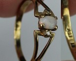 Estate Sale! 10k GOLD solid ring WHITE OPAL DIAMONDS gemstone size 6 TESTED - £97.42 GBP