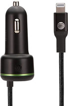 AT&amp;T Car Charger Fast Charge MFi-Certified 40W USB-C Port w/3ft Corded Lightning - £10.11 GBP