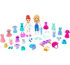 Polly Pocket Super Sporty 3&quot; Polly Lila Dolls Over 35 Fashion Sports Acc... - £35.52 GBP
