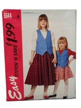 McCall&#39;s 6644 Vest Top Skirt Girl Sz 4, 5, 6 Easy Stitch &#39;N Save Sewing Pattern  - £6.91 GBP